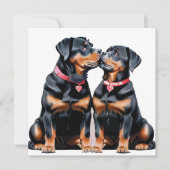 Valentijn Rottweilers Liefdeslief Feestdagenkaart (Voorkant)
