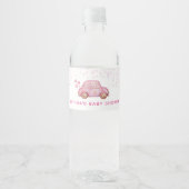 Valentijn Roze Auto Baby shower Waterfles Etiket (Voorkant)