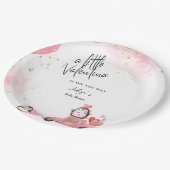 Valentijn roze baby meisje douche papieren bordje (Gekanteld)