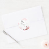 Valentijn roze baby meisje douche ronde sticker (Envelop)