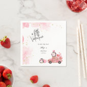 Valentijn roze baby meisje douche servet (Insitu)