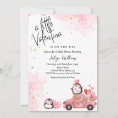 Valentijn roze baby meisje douche uitnodiging (Voorkant)