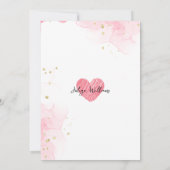 Valentijn roze baby meisje douche uitnodiging (Achterkant)