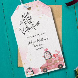 Valentijn roze baby meisje douche uitnodiging cadeaulabel