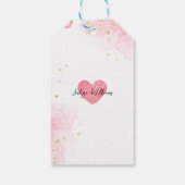 Valentijn roze baby meisje douche uitnodiging cadeaulabel (Achterkant)