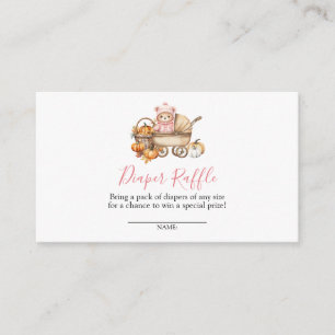 Valentijn Roze Beer Baby Shower Luier Raffle Informatiekaartje