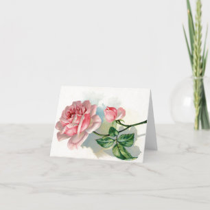 Valentijn Roze Bloem Feestdagen Kaart