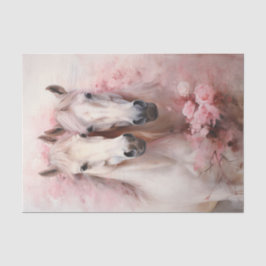 Valentijn Roze Bloemen Twee witte paarden Tissuepapier