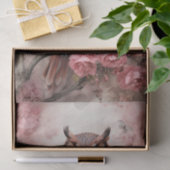 Valentijn Roze Bloemen Uil op een tak Tissuepapier (Geschenk)