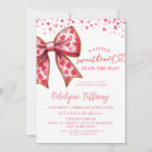 Valentijn Roze Bow Baby shower Kaart (Voorkant)