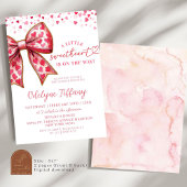 Valentijn Roze Bow Baby shower Kaart