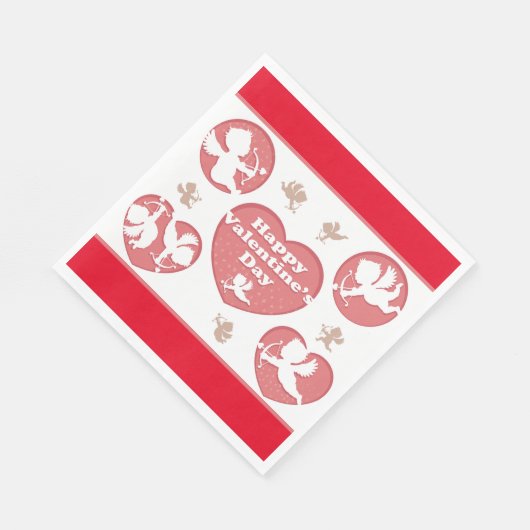 Valentijn roze Cupids Servet (Hoek)