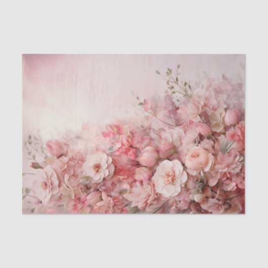 Valentijn roze en rode bloemen boeket tissuepapier (Voorkant)