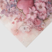 Valentijn Roze en Rode Harten Bloemen Boeket Tissuepapier (Detail)