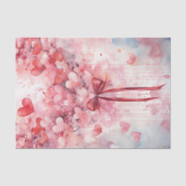 Valentijn roze en rode harten en lint tissuepapier