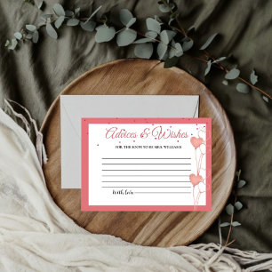 Valentijn Roze Hart Adviezen & WIshe Vrijgezellenf Informatiekaartje