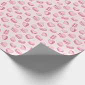 Valentijn Roze Hart Macarons Cadeaupapier (Hoek)