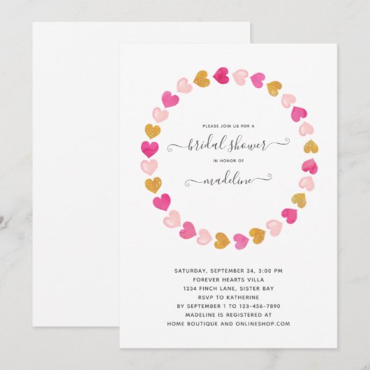 Valentijn Roze Hart Sweetheart Vrijgezellenfeest Kaart (Voorkant / Achterkant)