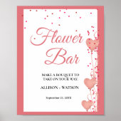 Valentijn Roze Hart vrijgezellenfeest bloemenbar T Poster (Voorkant)