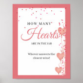 Valentijn Roze Hart Vrijgezellenfeest Hoeveel Hart Poster (Voorkant)