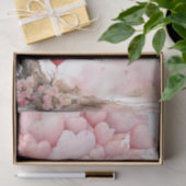 Valentijn roze hartballonnen op een boom tissuepapier (Geschenk)