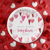 Valentijn roze harten Baby shower Papieren Bordje