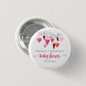 Valentijn roze harten Baby shower Ronde Button 3,2 Cm (Voorkant /achterkant)