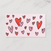 Valentijn Roze Harten Luier Raffle Baby shower Informatiekaartje (Achterkant)