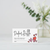 Valentijn Roze Harten Luier Raffle Baby shower Informatiekaartje (Staand voorkant)