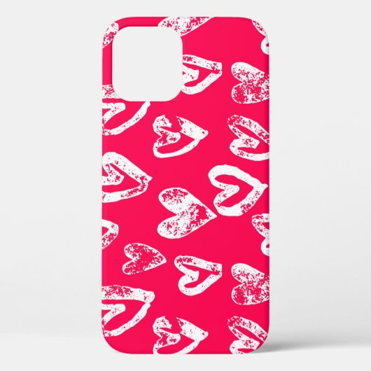 Valentijn roze harten: schets achtergrond Case-Mate iPhone case (Achterkant)