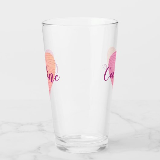 Valentijn Roze Heart Glas (Links)