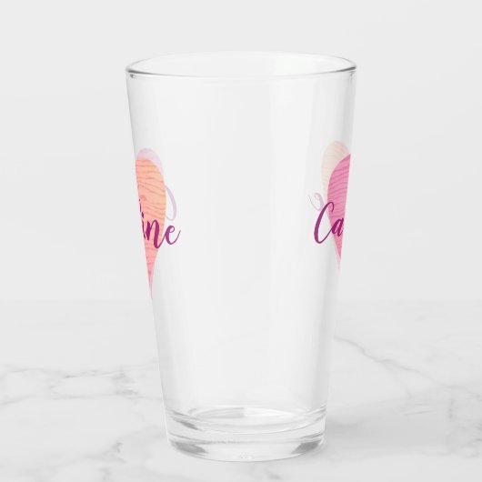 Valentijn Roze Heart Glas (Rechts)