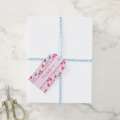 Valentijn Roze Liefde Letters Patroon Elegante naa Cadeaulabel (Met Touw)