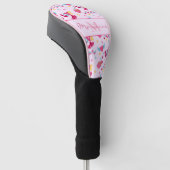 Valentijn Roze Liefde Letters Patroon Elegante naa Golfheadcover (Schuin)