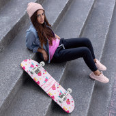 Valentijn Roze Liefde Letters Patroon Elegante naa Persoonlijk Skateboard