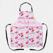 Valentijn Roze Liefde Letters Patroon Elegante naa Schort (Voorkant)