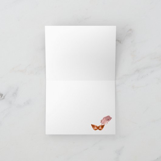 Valentijn Roze Marie Antoinette Parijs Maskerade Feestdagen Kaart (Binnen)