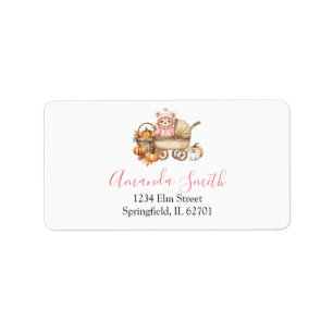 Valentijn Roze Meisje Beer Baby Shower Adres Etiket