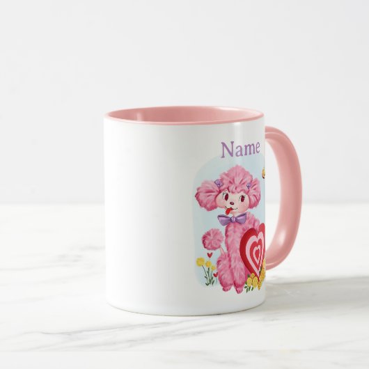 Valentijn Roze Poedel Mok (Voorkant rechts)