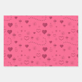 Valentijn roze rode harten Cupid Cute Inpakpapier Vel (Voorkant)