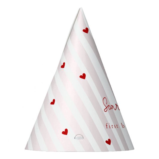 Valentijn Roze Rode Harten Lieve Schat Feesthoedjes (Links)