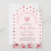 Valentijn Roze Rode Harten Sweetheart Baby shower Kaart (Voorkant)