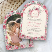 Valentijn Roze Rode Rozen Vlindercrème bruiloft Kaart