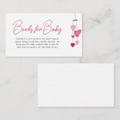 Valentijn Roze Rood Hart Boeken voor Baby Informatiekaartje (Voorkant / Achterkant)