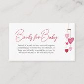 Valentijn Roze Rood Hart Boeken voor Baby Informatiekaartje (Voorkant)