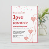 Valentijn Roze & Rood hart Vrijgezellenfeest Kaart (Staand voorkant)