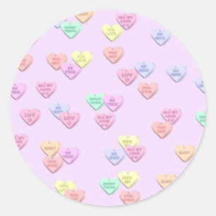 Valentijn Roze Snoep Draait patroonteken Ronde Sticker
