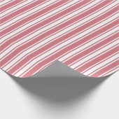 Valentijn Roze Streeppatroon Motief Winter Cadeaupapier (Hoek)