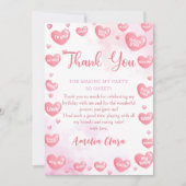 Valentijn Roze Valentijns Verjaardagsfoto Bedankkaart (Voorkant)