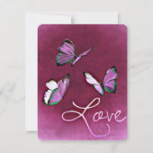 Valentijn Roze Vlinders Vliegen Romantisch Feestdagenkaart (Voorkant)